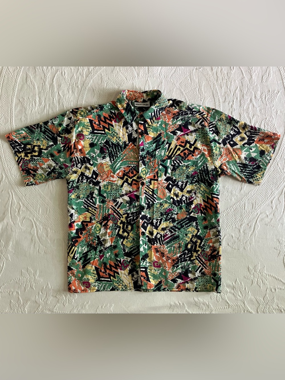 Pierre Cardin | Vintage | Abstract Print Button-Up Shirt | Short Sleeve | S